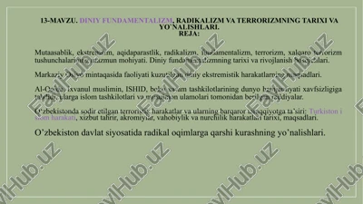 diniy fundamentalizm, radikalizm va terrorizmning tarixi va yo`nalishlari — PPTX