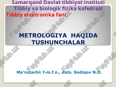 metrologiya haqida tushunchalar — PPTX