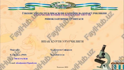 ipakchilik ilmiy-tadqiqot instituti — PPTX