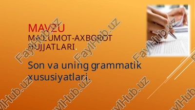 son vaunin grammatik xususiyatlari — PPTX