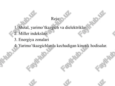 yarimo’tkazgichlar fizikasi — PPTX