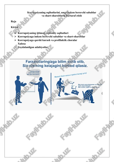 korrupsiya va uning oqibatlari — DOCX