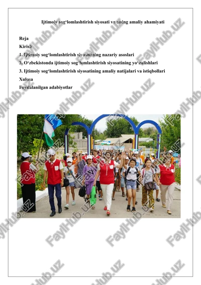 ijtimoiy sog‘lomlashtirish siyosati — DOCX