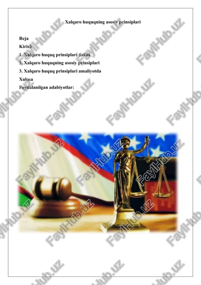 xalqaro huquq prinsiplari tizimi — DOCX