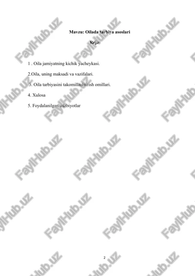 oilada tarbiya asoslari — DOCX
