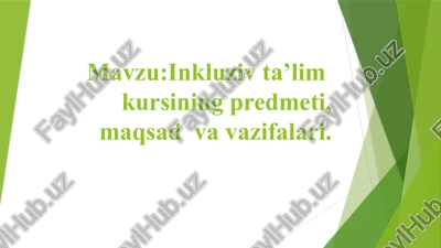 inkluziv ta'lim kursi — PPTX