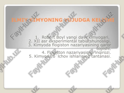 robert boyl yangi davr kimyogari — PPTX