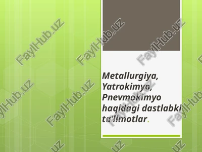metallurgiya, yatrokimyo, pnevmokimyo — PPTX