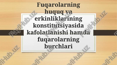 konstitutsiyaning fuqarolik jamiyatidagi o‘rni — PPTX