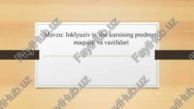 inklyuziv ta’lim — PPTX