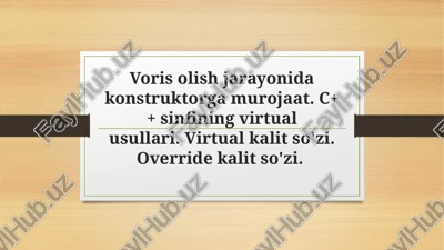 vorisolish jarayonida konstruktor gamurojaat — PPTX
