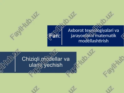 chiziqli modellar va ularni yechish — PPTX