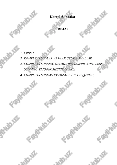 kompleks sonlar — DOC