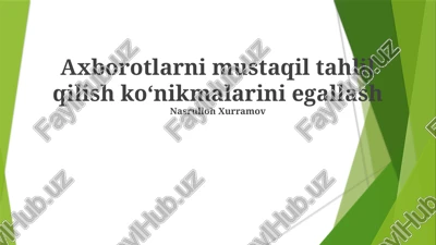 analitik ko'nikmalarni haqiqiy hayot senariylarida qo'llash — PPTX