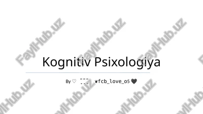kognitiv psixologiya — PPTX