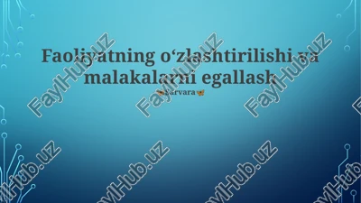 ko'nikmalarni o'zlashtirishning neyrofiziologiyasi — PPTX