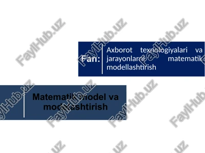 matematik model va modelashtirish — PPTX