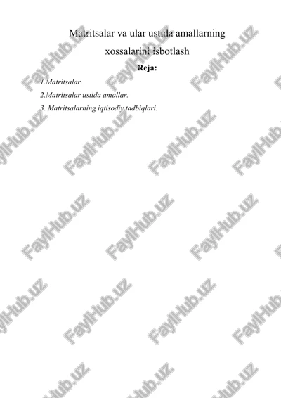 matritsalar — DOCX