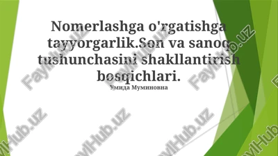 raqam va sanash tushunchasi — PPTX