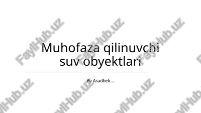 muhofaza qilinuvchi suv obyektlari — PPTX
