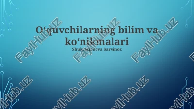 bilim va ko'nikmalarni aniqlash — PPTX