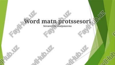 word matn protssesori — PPTX