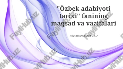 o'zbek adabiyoti tarixi — PPTX