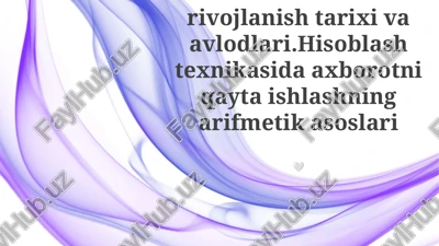 hisoblash texnikasi rivojlanish tarixi va avlodlari — PPTX