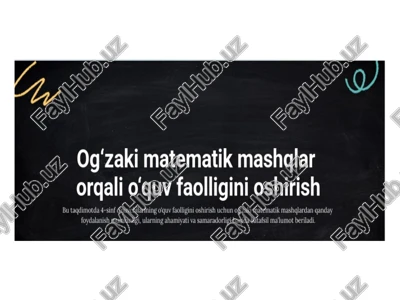 og‘zaki matematik mashqlar — PPTX