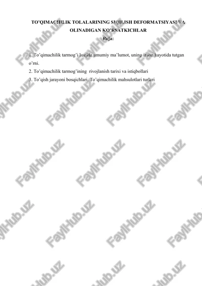 to’qimachilik sanoati mahsulotlari — DOCX