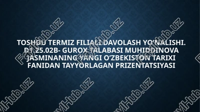 mustaqil o’zbekiston respublikasining tashkil topishi va uning tarixiy ahamiyati — PPTX