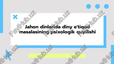diniy jamoaning psixologik to'lonlari — PPTX