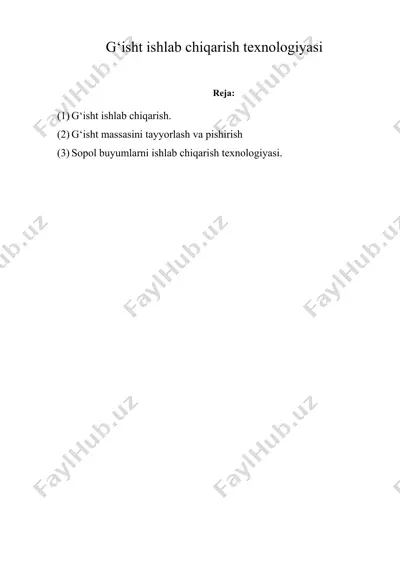 g‘isht ishlab chiqarish texnologiyasi — DOC