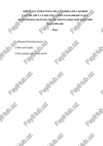 abdurauf fitrat hayoti — DOCX
