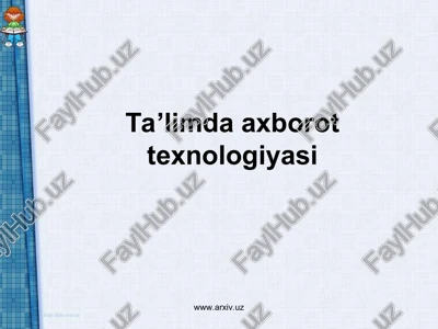 axlorot texnologiyasi — PPT