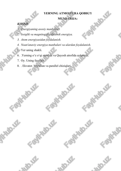 yerning atmosfera qobig'i — DOCX