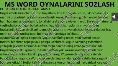 ms word oynalarini sozlash — PPTX