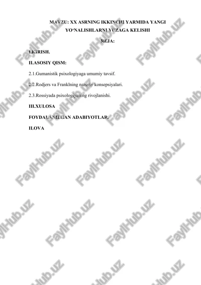gumanistik psixologiya — DOCX