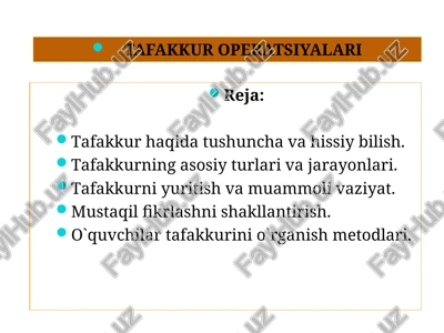 tafakkur operatsiyalari — PPT