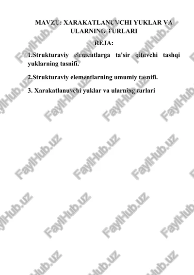 xarakatlanuvchi yuklar va ularning turlari — DOCX