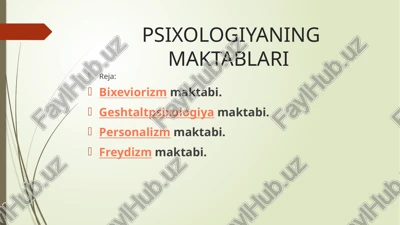 psixologiyaning maktablari — PPTX