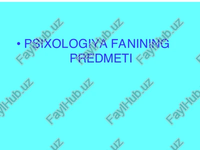 psixologiya fanining — PDF