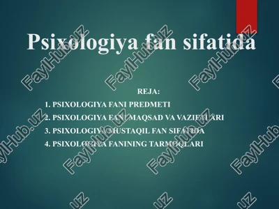 psixologiya fanining tarixiy tarmoqlari — PPTX