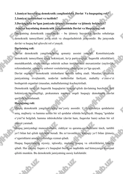 davlat va huquqning roli — DOC