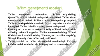 ta’lim menejmenti asoslari — PPTX