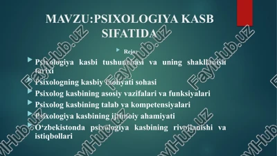 psixologiya kasb sifatida — PPTX