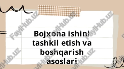 bojxona ishini tashkil etish va boshqarish asoslari — PPTX