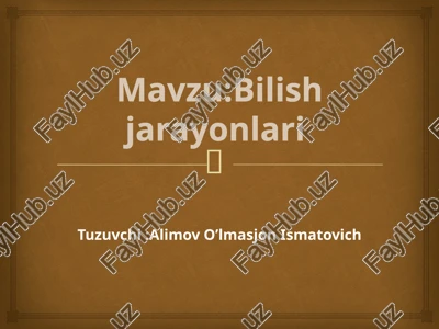 bilish jarayonlari — PPTX