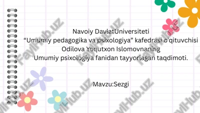 umumiypsixologiya fanidan ta'lim — PPTX
