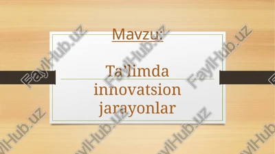 ta’lim dasturini taqdim etish — PPTX